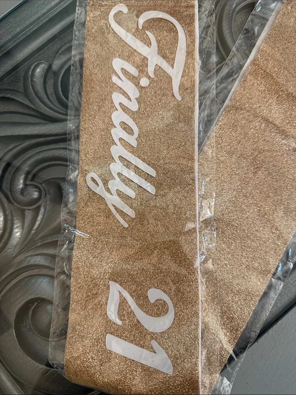 21st Birthday Rose Gold Finally 21 Birthday Sash Glitter Party Accessory